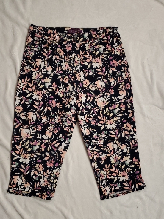 Gloria Vanderbilt Pants - Gloria Vanderbilt Black Capri Pants with Pastel Floral Trim
